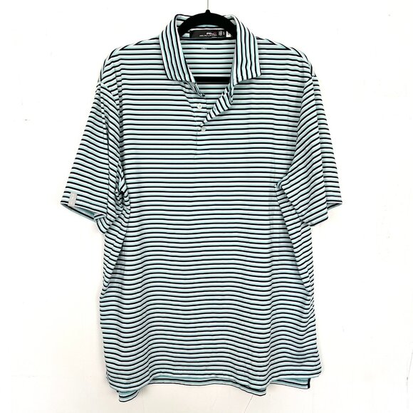 Ralph Lauren RLX Active Polo Shirt Navy Blue White XL - Picture 1 of 5